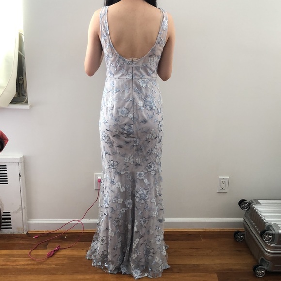 Nicole Miller New York blue floor length gown - Picture 2 of 5